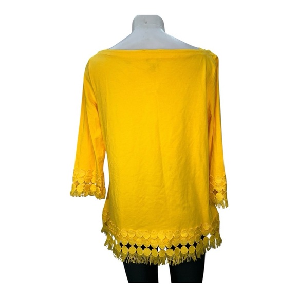 Peck & Peck Yellow Embroidered Tunic Women’s Top – Size M New with tags - Picture 2 of 10